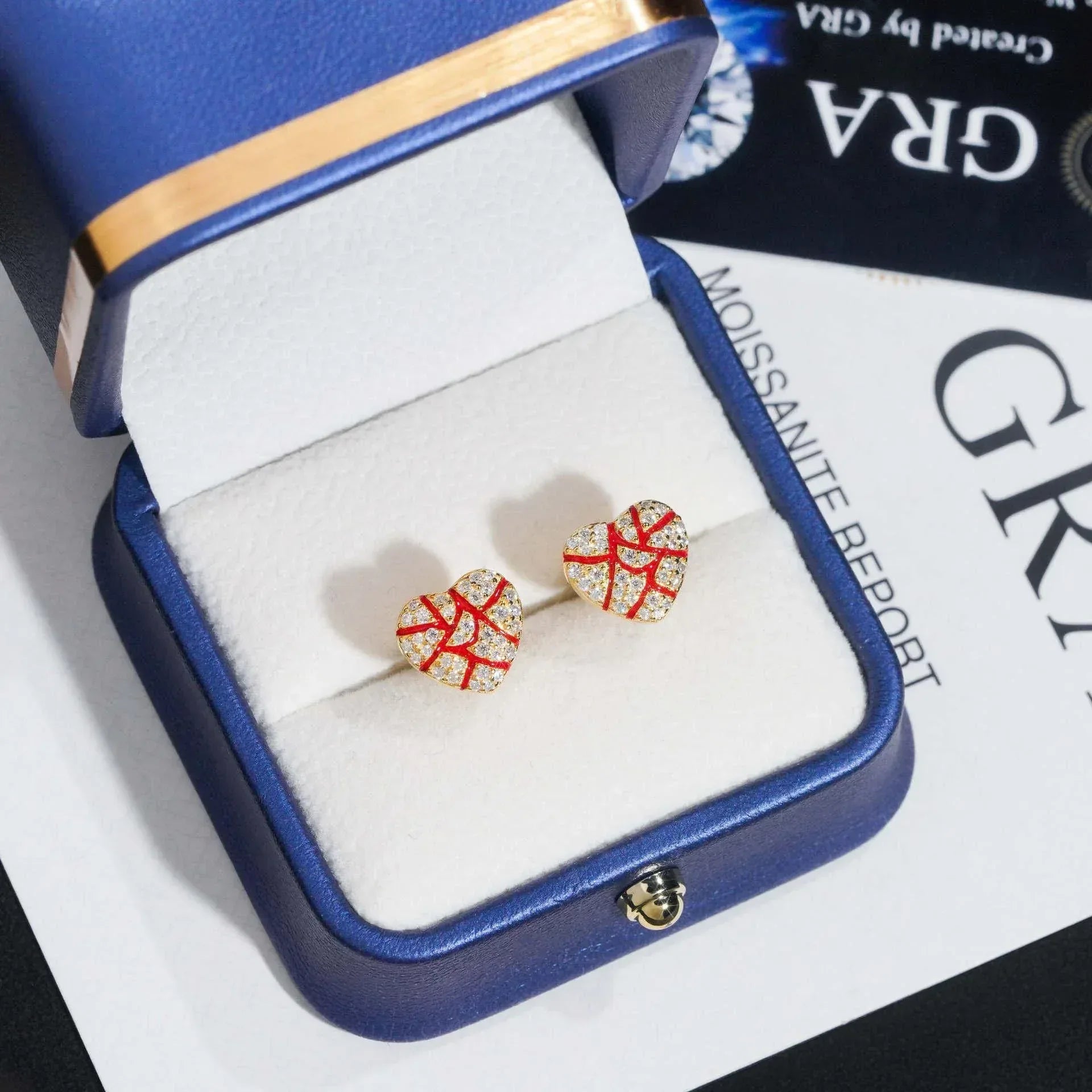 925 Silver Heart Design VVS Moissanite Inspired Stud Earrings - CaratixJewelry